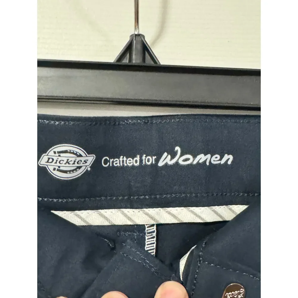 Rare Dickies Crafted for Women Navy Bootcut Work Pants VW Logo Embroidered 22/32